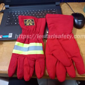 Sarung Tangan Pemadam Kebakaran Anti Panas Tahan Bara Safety - Merah